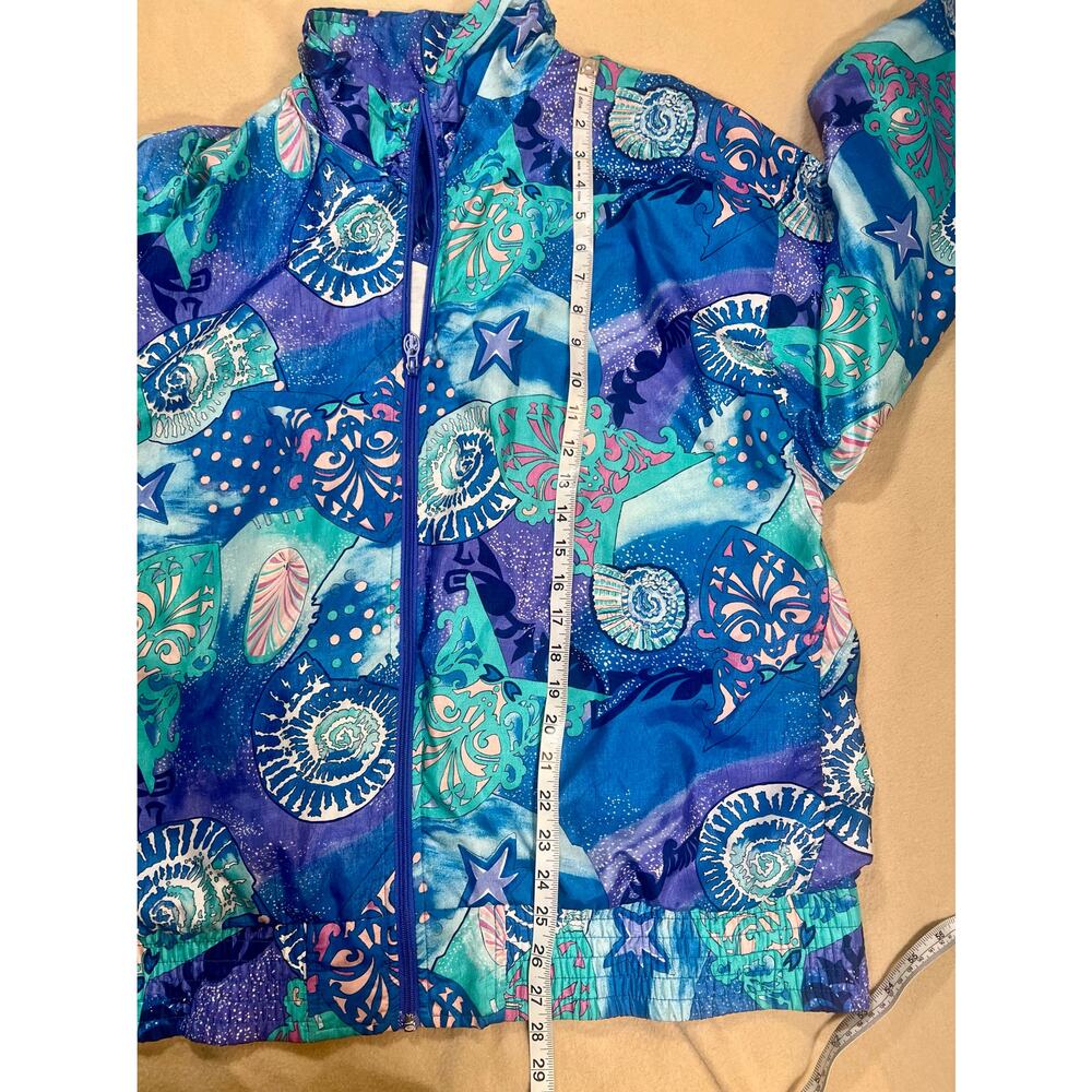 Lavon Vintage 90's Seashell Colorful Windbreaker Ski Jacket Size LARGE Retro - Picture 9 of 12